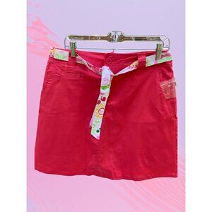 WHITE STAG LADIES STRETCH PINK COTTON BLEND COLORFUL BELT POCKETS SKORT NEW 8